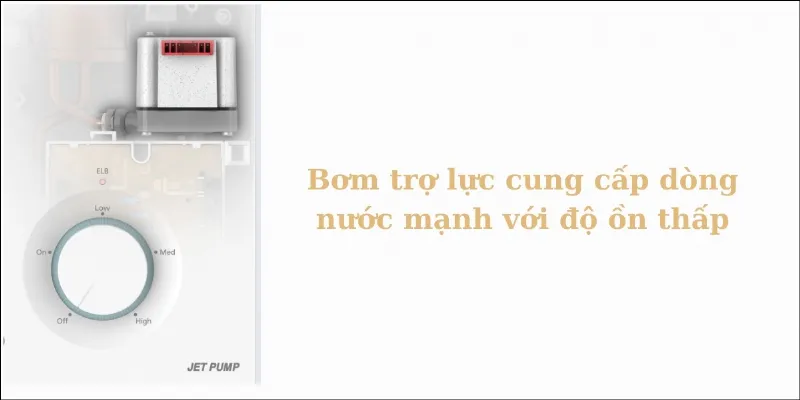 Bơm trợ lực cung cấp dòng nước mạnh với độ ồn thấp