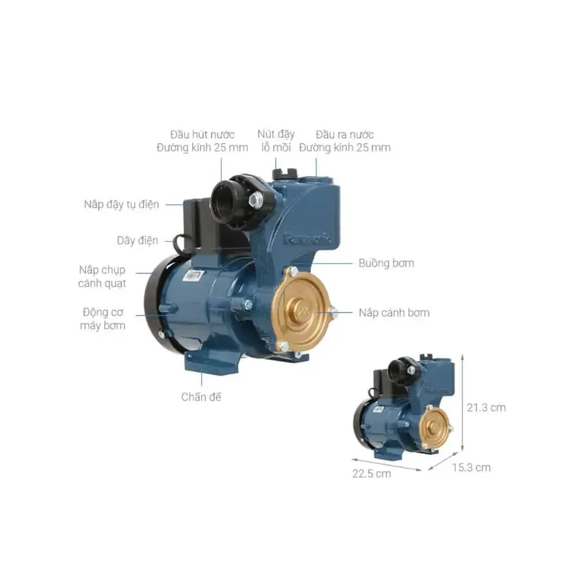 Cấu tạo máy bơm nước đẩy cao Panasonic