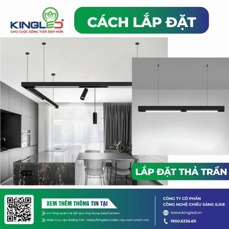 Lắp đặt đèn ray nam châm treo