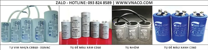 Tụ đề khởi động máy bơm và tụ ngắt cho động cơ