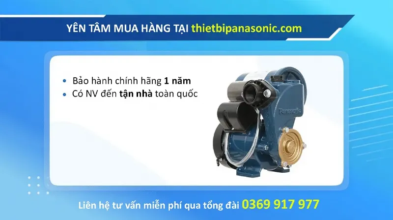 Yên tâm mua máy bơm nước tăng áp với chế độ bảo hành có nhân viên đến tận nhà toàn quốc