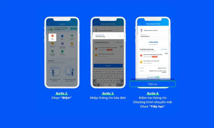 thanh toán tiền điện online qua ứng dụng Zalo