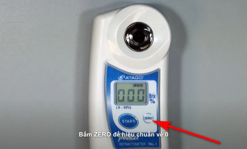 alt text: Bấm phím ZERO để hiệu chuẩn giá trị về 0