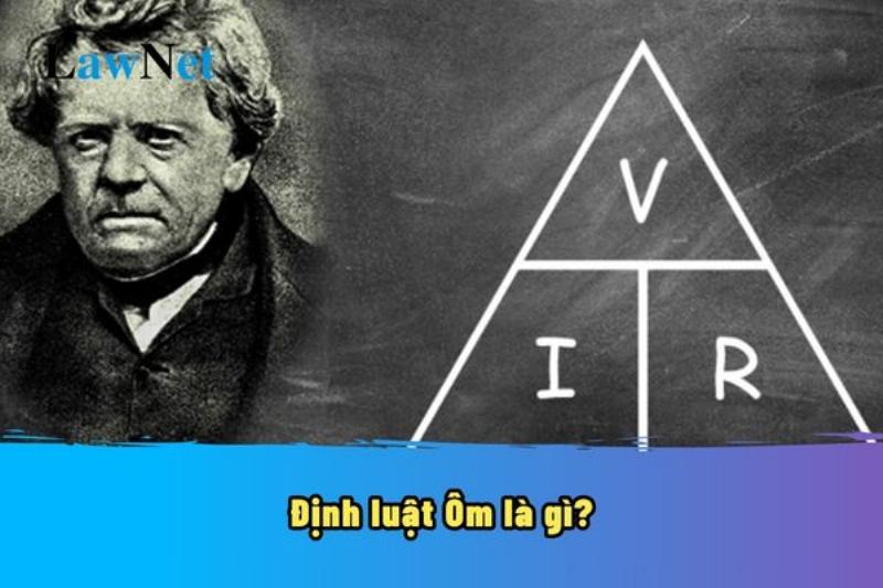 Hình ảnh mô tả công thức định luật ôm với các ký hiệu U, I, R và mối quan hệ giữa chúng trong tam giác định luật ôm.